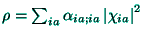 $\rho =\sum_{ia}\alpha _{ia;ia}\left\vert \chi
_{ia}\right\vert ^{2}$